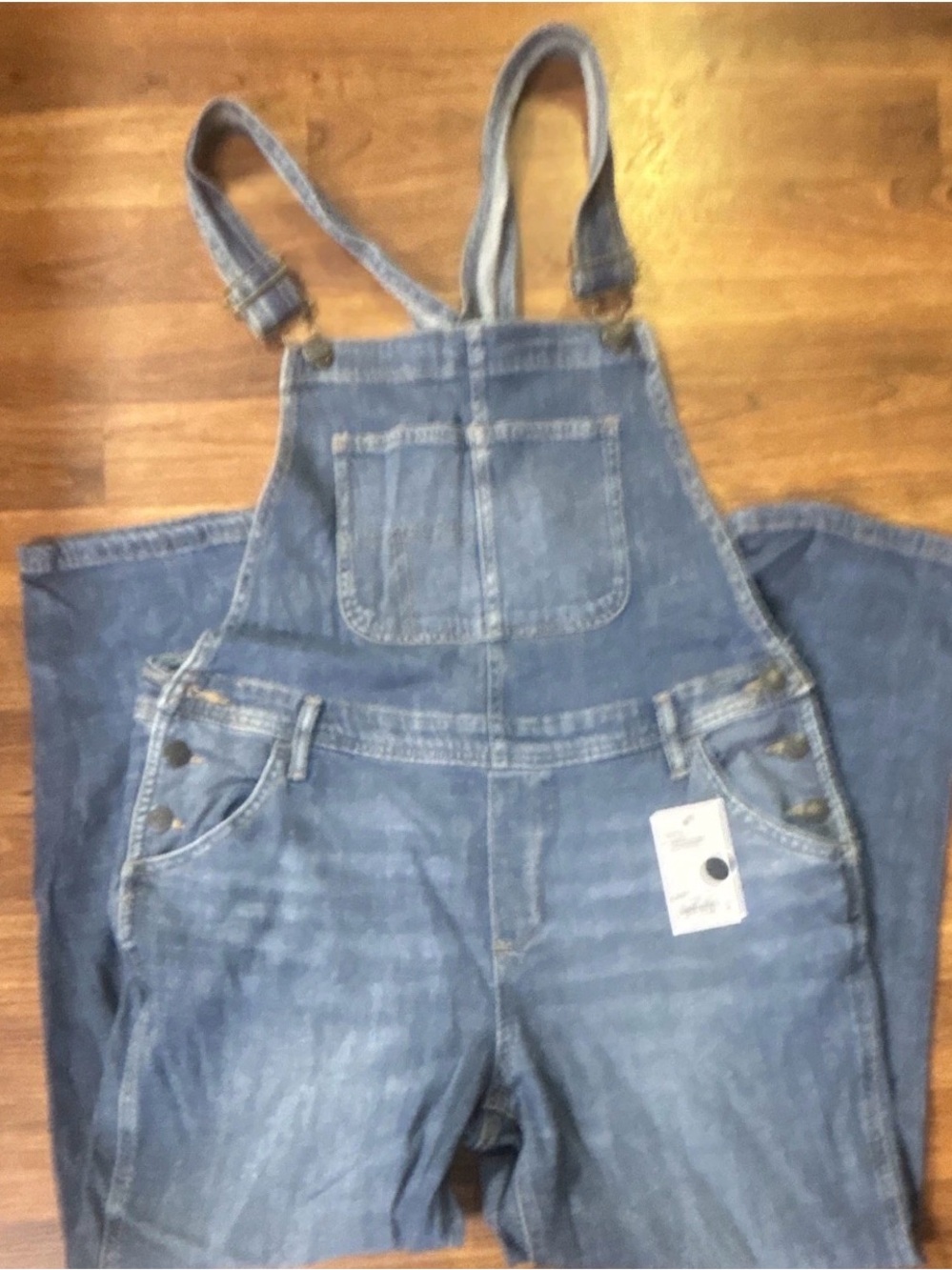 Sonoma Women's Blue Denim Overall Jumpsuit Adjustable Straps Pockets M
